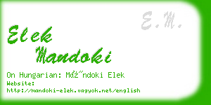 elek mandoki business card